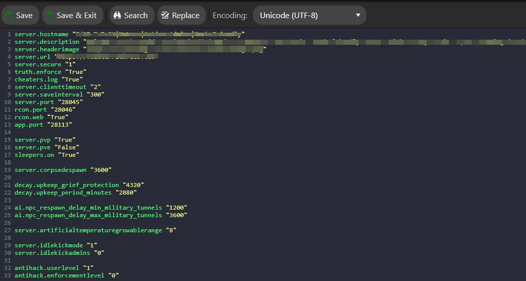 Panel config editor