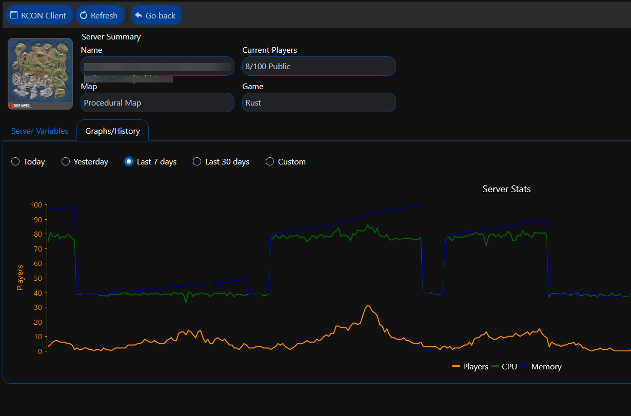 View your Valheim server's stats